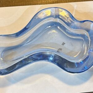 Vintage Blue Glass Ash Tray
